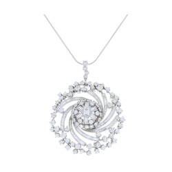 Platinum Diamond Gemstone Pendant