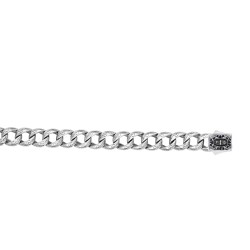 Silver Bracelet With Engraved Links And Box Clasp