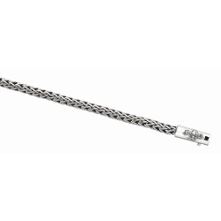 Silver Rhodium Finish Woven Bracelet With Box Clasp