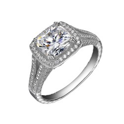 3.58 Cttw Platinum Simulated Diamond Classic Rings