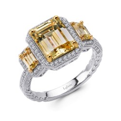 4.37 Cttw 2-Tone Canary Classic Rings