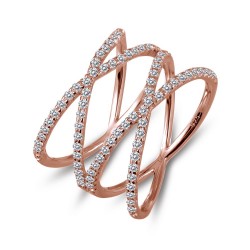 0.92 Cttw Rose Gold Simulated Diamond Classic Rings