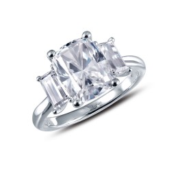 3.71 Cttw Platinum Simulated Diamond Classic Rings