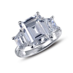 4.93 Cttw Platinum Simulated Diamond Classic Rings