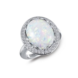 6.98 CTTW Platinum Opal Classic Rings