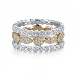 1.29 CTTW 2-Tone Simulated Diamond Stackables Rings