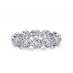 3.75 CTTW Platinum Simulated Diamond Stackables Rings