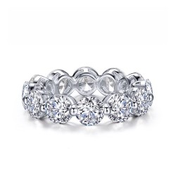 5.98 CTTW Platinum Simulated Diamond Stackables Rings