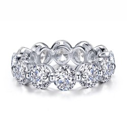 10.08 CTTW Platinum Simulated Diamond Stackables Rings