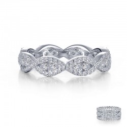 1.6 CTTW Platinum Simulated Diamond Stackables Rings