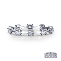 0.5 CTTW Platinum Simulated Diamond Stackables Rings