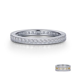 0.6 CTTW Platinum Simulated Diamond Stackables Rings
