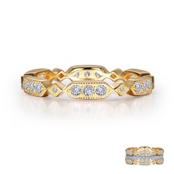 0.42 CTTW Gold Simulated Diamond Stackables Rings