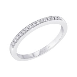 White Gold Diamond Bridal Band Ring 0.10 CT