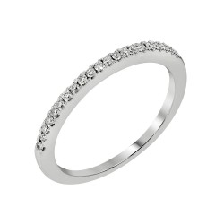 White Gold French Pave Band 0.15 CT