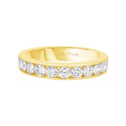 Yellow Gold Diamond Bridal Band Rings 1.00 CT