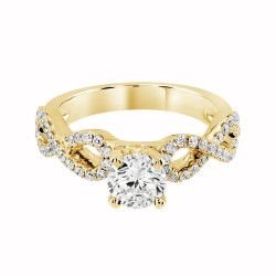Yellow Gold Bridal Diamond Semi-Mount 0.35 CT
