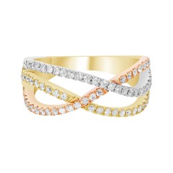 White Gold Diamond Fashion Ring  0.55 CT