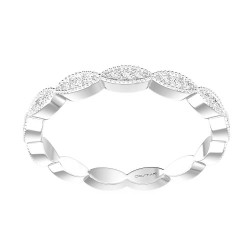 White Gold Bridal Stackable Band Ring 0.20 CT