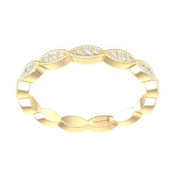 Yellow Gold Bridal Stackable Band Ring 0.20 CT