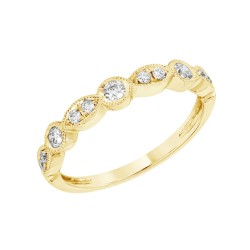 Yellow Gold Diamond Band Birthstone Ring T 1/4 CT