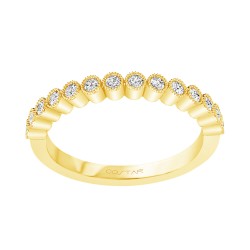 Yellow Gold Diamond Bridal Band Ring 0.15 CT