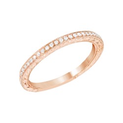 Rose Gold Bridal Stackable Band Ring 0.15 CT