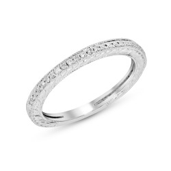 White Gold Bridal Stackable Band Ring 0.15 CT