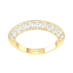 Yellow Gold Bridal Stackable Band Ring 0.35 CT
