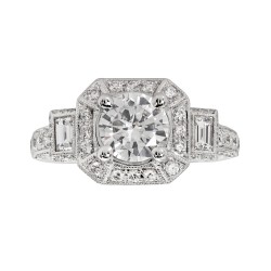 White Gold Bridal Diamond Engagement Ring 1.10 CT