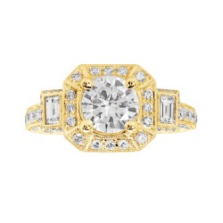 Yellow Gold Bridal Diamond Engagement Ring 1.10 CT