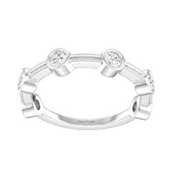 White Gold Bridal Stackable Band Ring T 1/4 CT