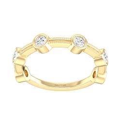 Yellow Gold Bridal Stackable Band Ring T 1/4 CT