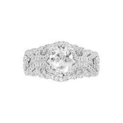 White Gold Bridal Diamond Semi-Mount Ring 0.55 CT