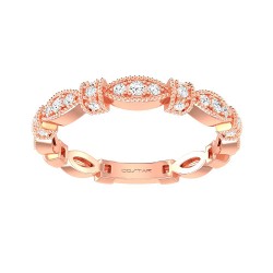 Rose Gold Diamond Band Ring 0.10 CT