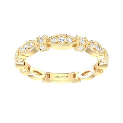 Yellow Gold Diamond Band Ring 0.10 CT