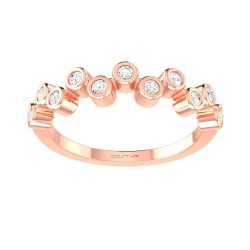 Rose Gold Bridal Stackable Band Ring 0.18 CT