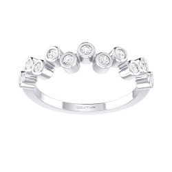 White Gold Bridal Stackable Band Ring 0.18 CT
