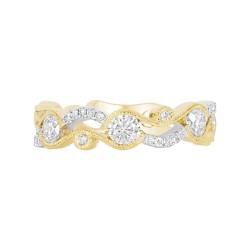 White Gold Diamond Band Birthstone Ring 0.65 CT