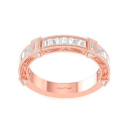 Rose Gold Bridal Stackable Band Ring 0.70 CT