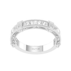 White Gold Bridal Stackable Band Ring 0.70 CT
