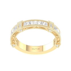 Yellow Gold Bridal Stackable Band Ring 0.70 CT
