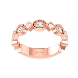Rose Gold Bridal Stackable Band Ring 0.35 CT