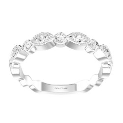 White Gold Bridal Stackable Band Ring 0.60 CT