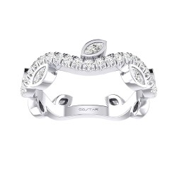 White Gold Bridal Stackable Band Ring 0.40 CT