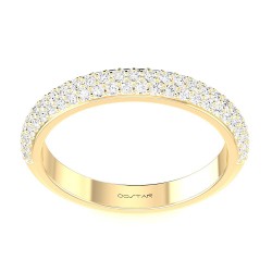 Yellow Gold Bridal Stackable Band Ring 0.40 CT