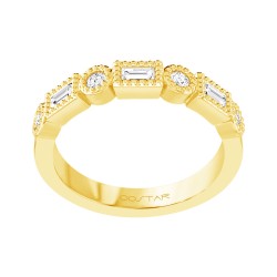 Yellow Gold Diamond Bridal Band Ring 0.35 CT