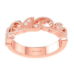 Rose Gold Bridal Stackable Band Ring 0.12 CT