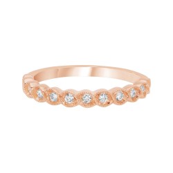 Rose Gold Bridal Stackable Band Ring 0.15 CT