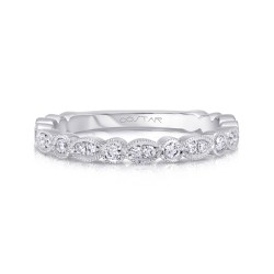 White Gold Bridal Stackable Band Ring 0.35 CT